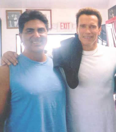 Dennis Tinerino with his old friend, Arnold Schwarzenegger